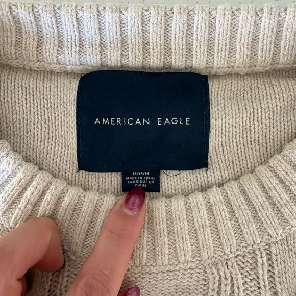 American Eagle Outfitters Cream Cable Knit Sweater - Picture 5 of 7